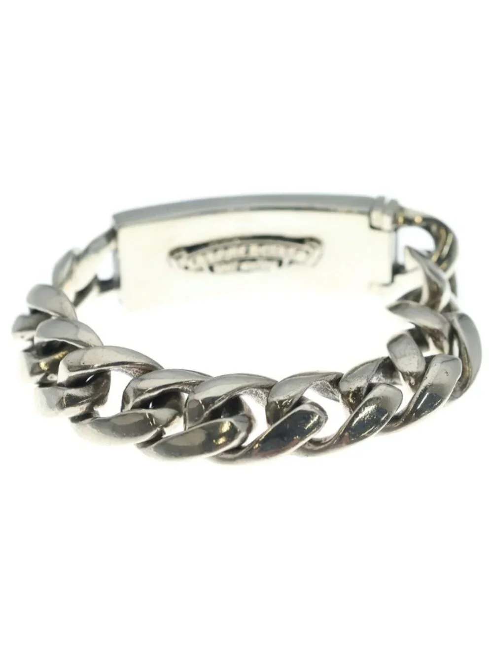 Chrome Hearts ID Floral Cross ID Classic Link Bracelet Silver
